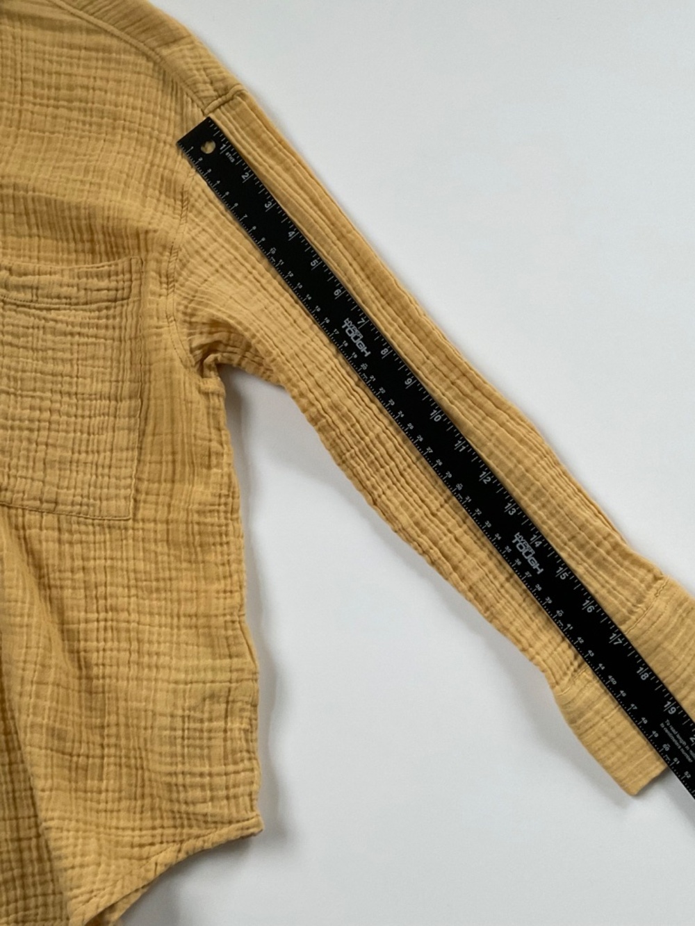 Abercrombie & Fitch Oversized Double Gauze Button Up Shirt Sz S Yellow Boho - Picture 7 of 10